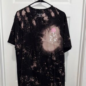 Empyre Bleached Black & Pink Rose Graphic Tee